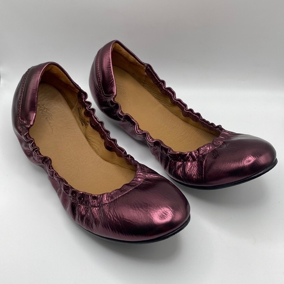 L.L. BEAN FOLDABLE METALLIC BALLET FLATS IN PURPLE SZ WOMEN’S 8.5M - Picture 1 of 8